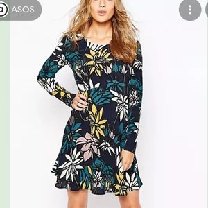 Long sleeves skater floral dress by Vila ASOS